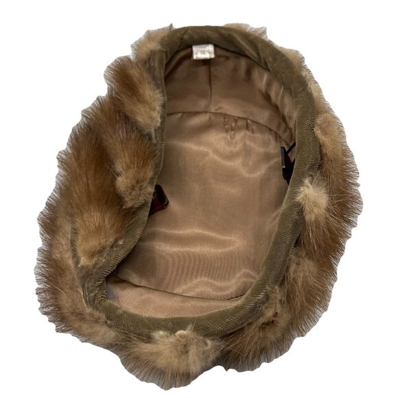 Vintage Women\'s Fur Pillbox Veiled Hat Cap 6 1/2 Retro 1950\'s 60\'s Made in USA